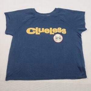 Clueless Whatever cropped raw seam sweatshirt